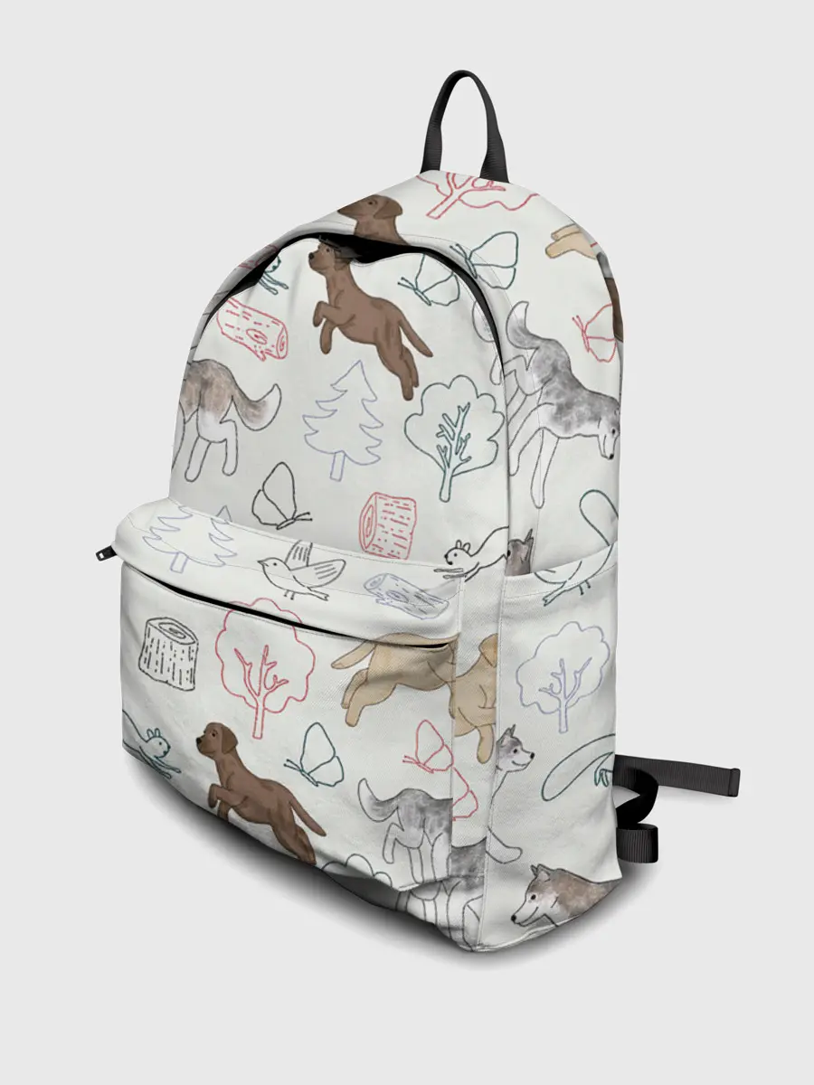 Рюкзак джинсовый / Рисунок домашних любимцев