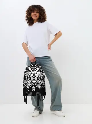 Рюкзак джинсовый / двигатель киберпанк