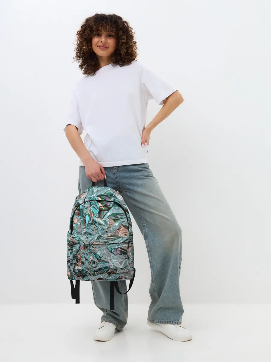 Рюкзак джинсовый / Голографическая фольга