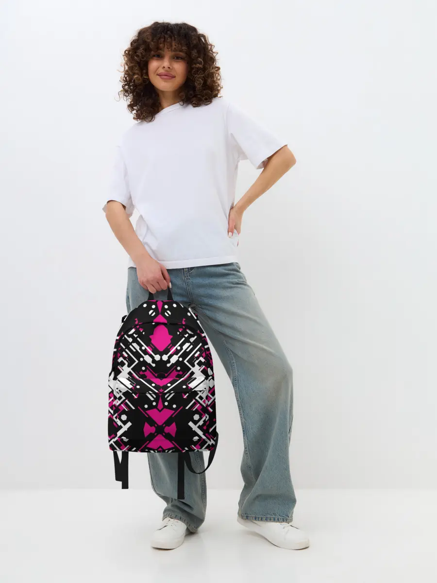 Рюкзак джинсовый / КИБЕРПАНК,ФАНТАСТИКА,КРАСНЫЙ