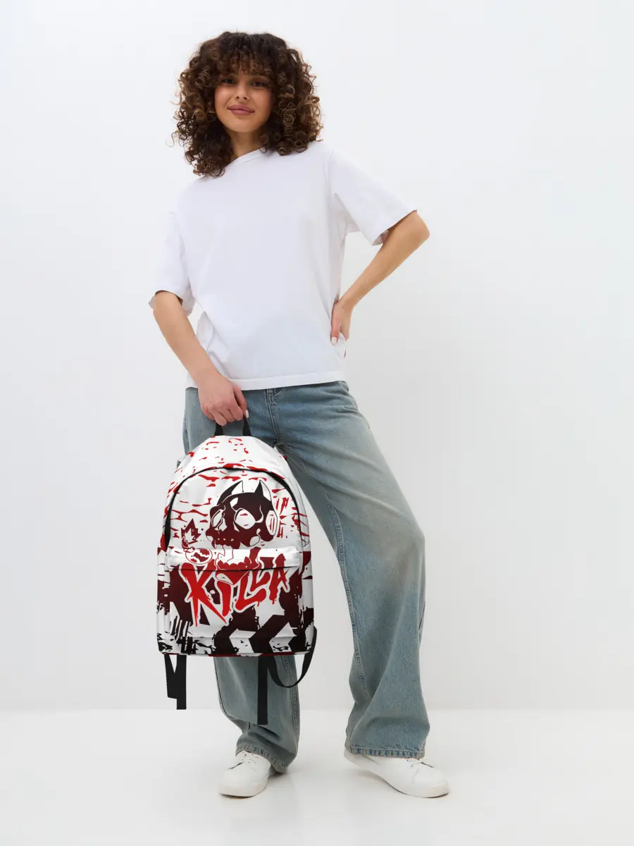 Рюкзак джинсовый / KILLA красные следы