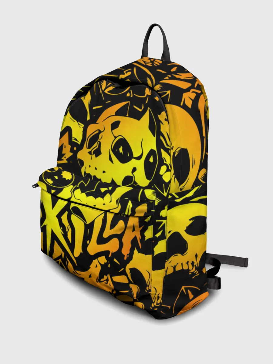 Рюкзак джинсовый / KILLA оранжевые черепа