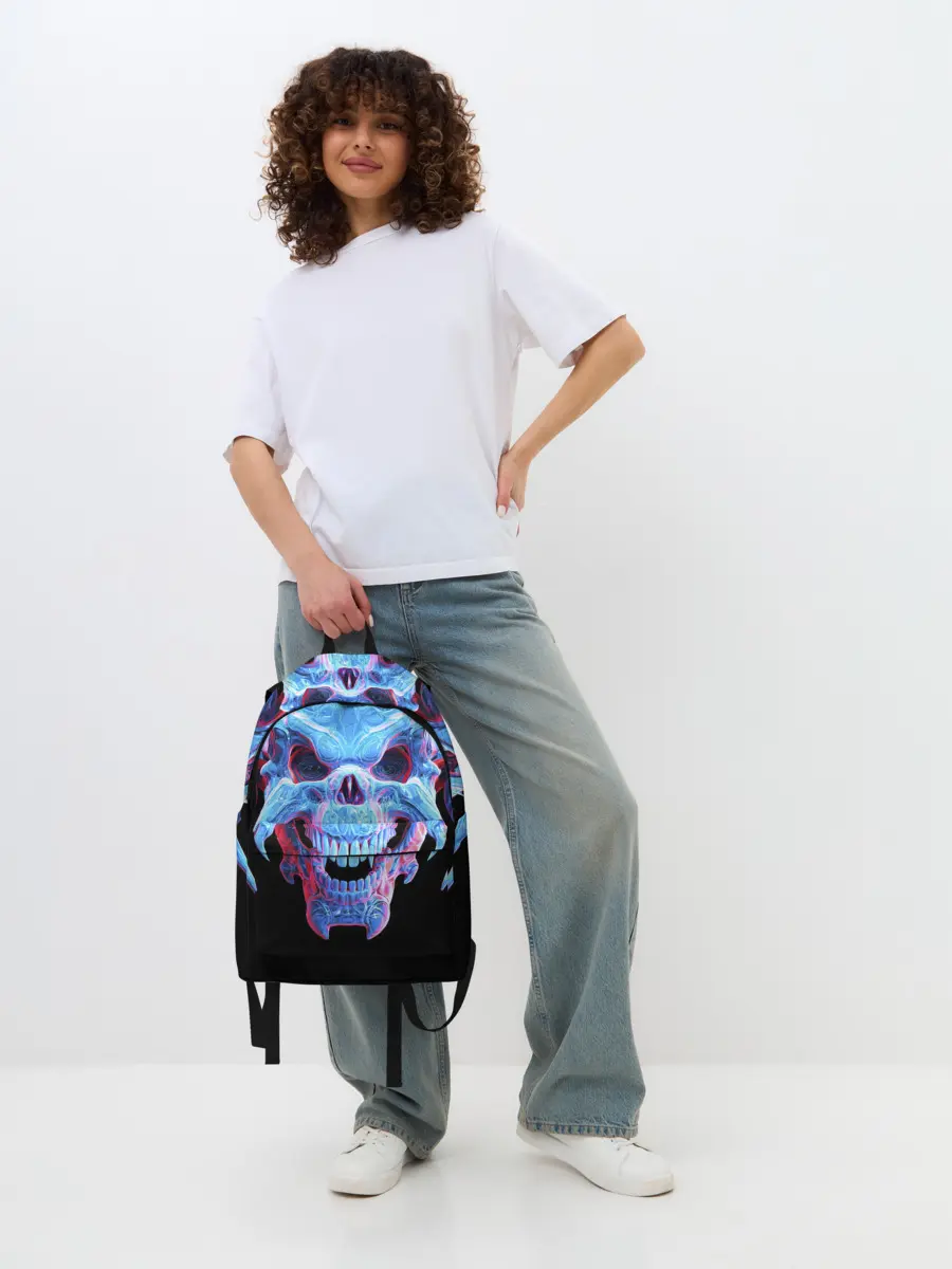 Рюкзак джинсовый / Череп Психоделика