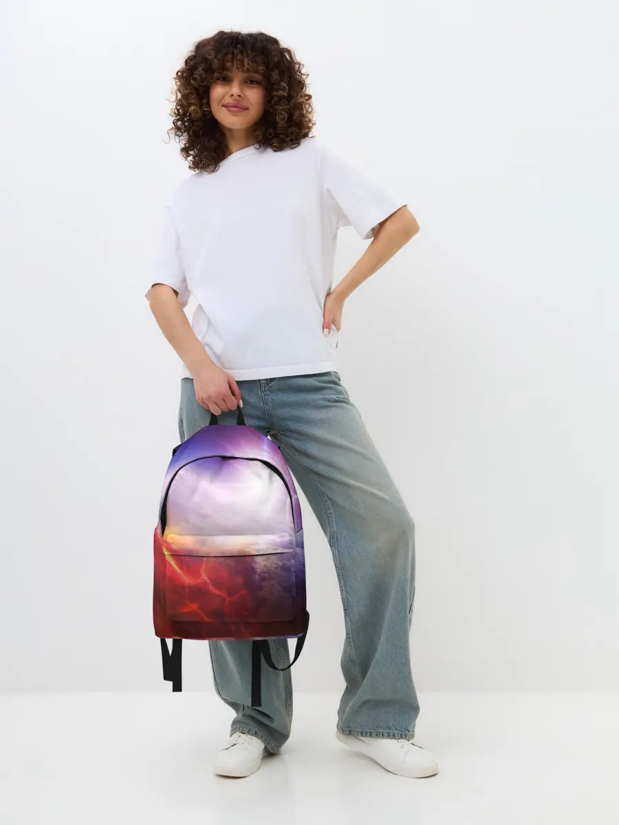 Рюкзак джинсовый / Звезды в неоне