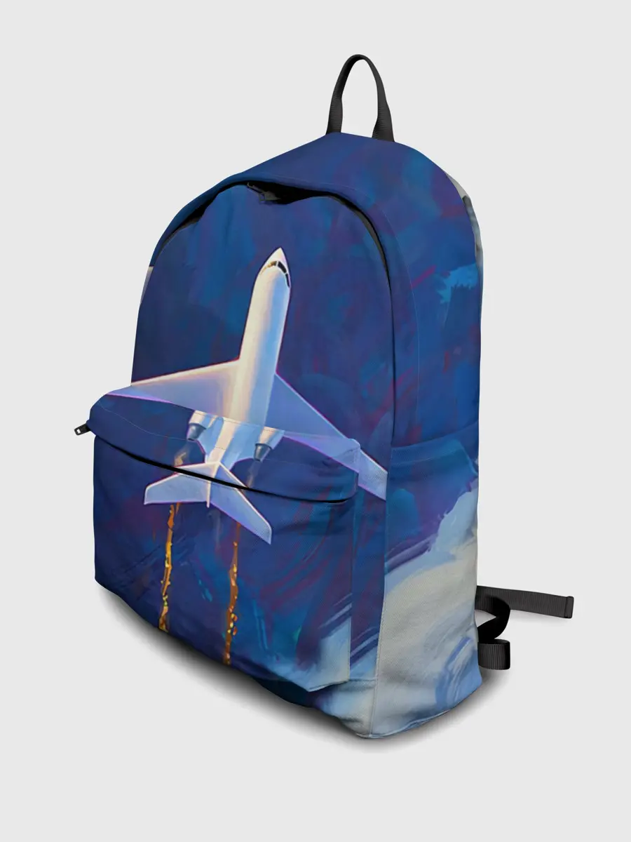 Рюкзак джинсовый / Самолёт на небе