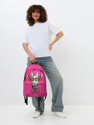 Рюкзак джинсовый / жираф в очках