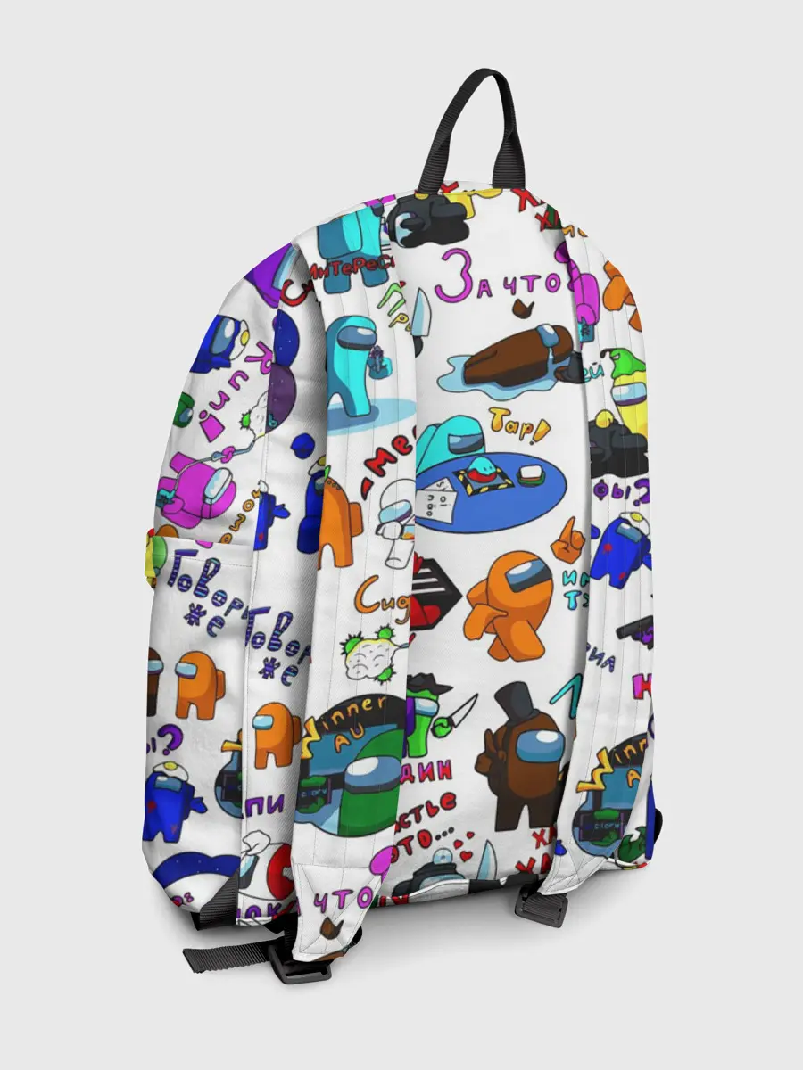 Рюкзак джинсовый / AMONG US STICKERBOMBING