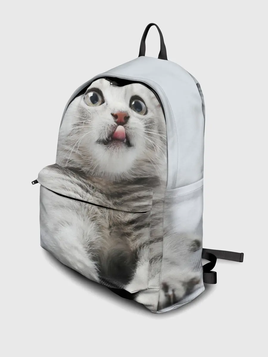 Рюкзак джинсовый / серый котенок