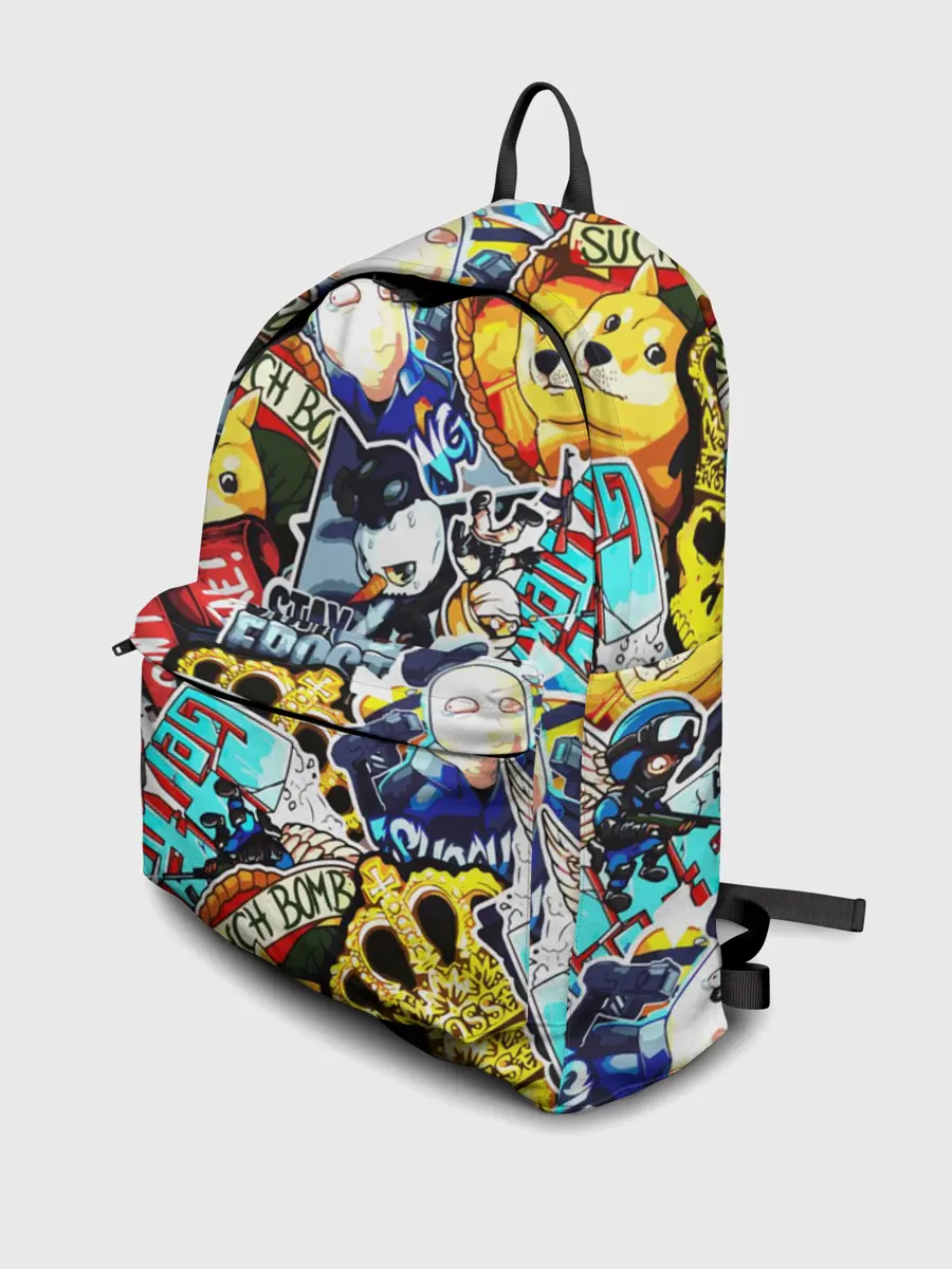 Рюкзак джинсовый / CS GO STICKERBOMBING