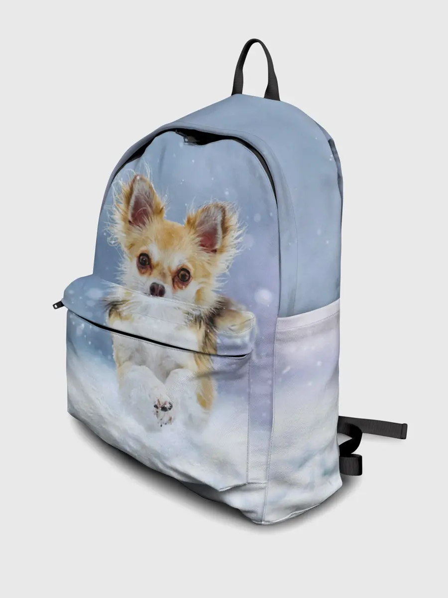 Рюкзак джинсовый / Чихуахуа в снегу