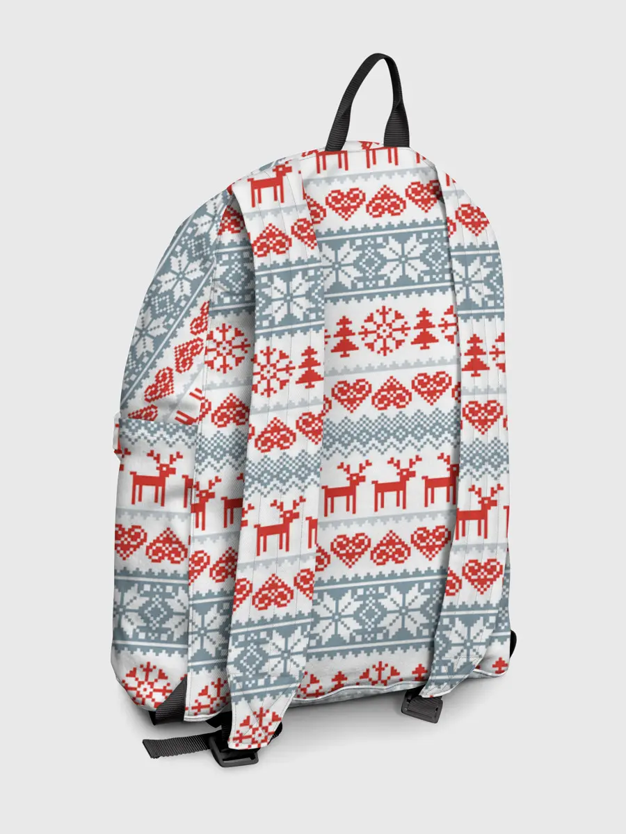 Рюкзак джинсовый / Новогодний пиксельный узор