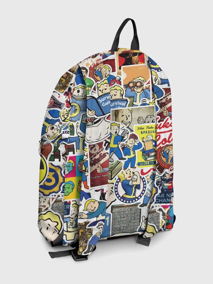 Рюкзак джинсовый / FALLOUT STICKER BOMBING