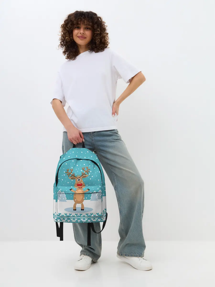 Рюкзак джинсовый / Иди, обниму! - Рудольф