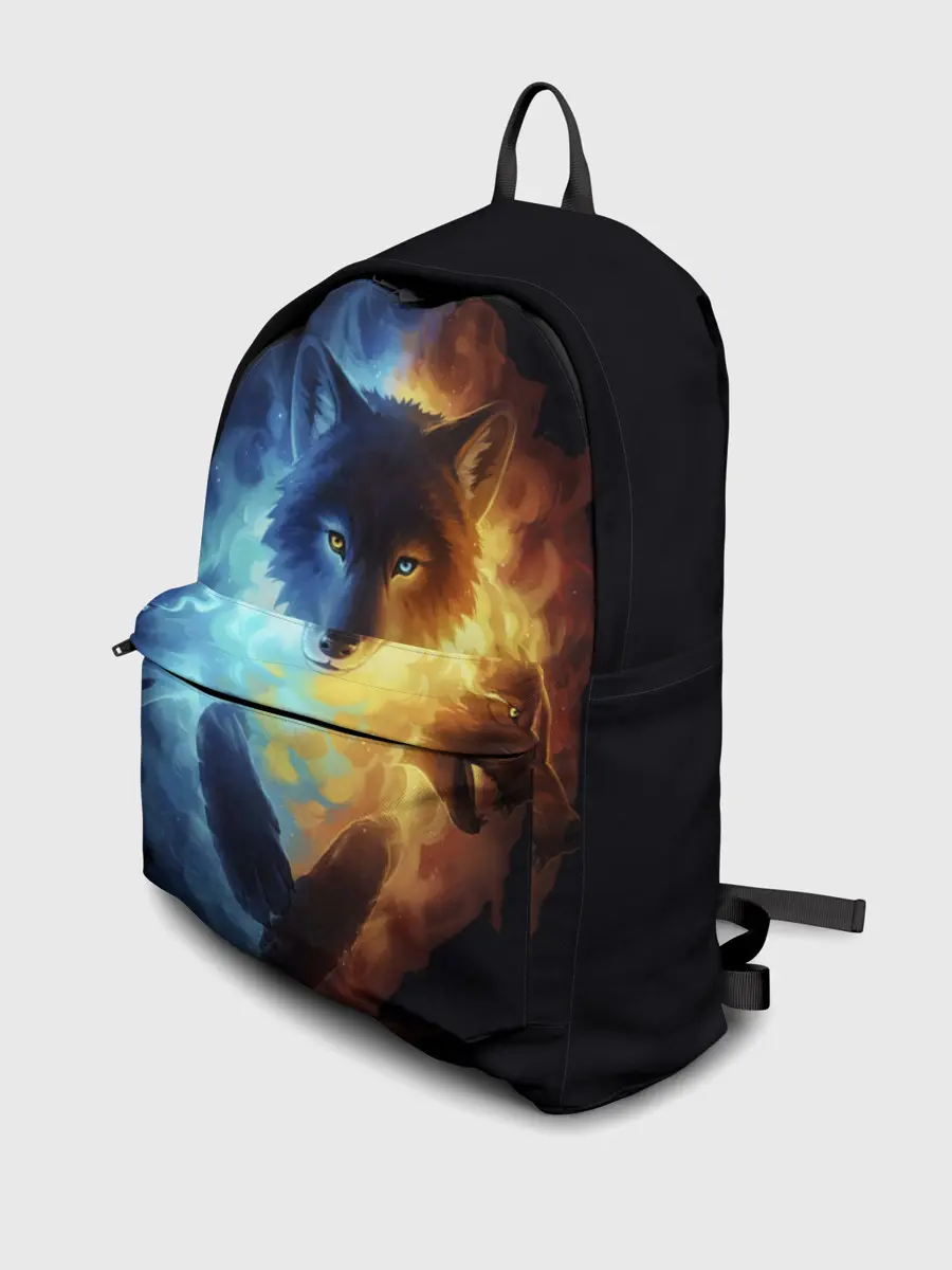 Рюкзак джинсовый / Волки в огне