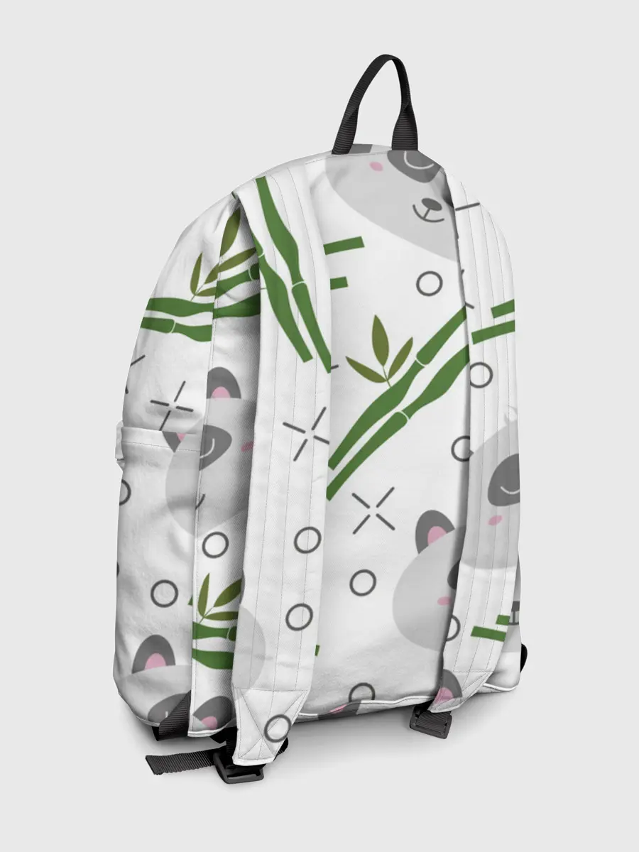 Рюкзак джинсовый / Панда с бамбуком