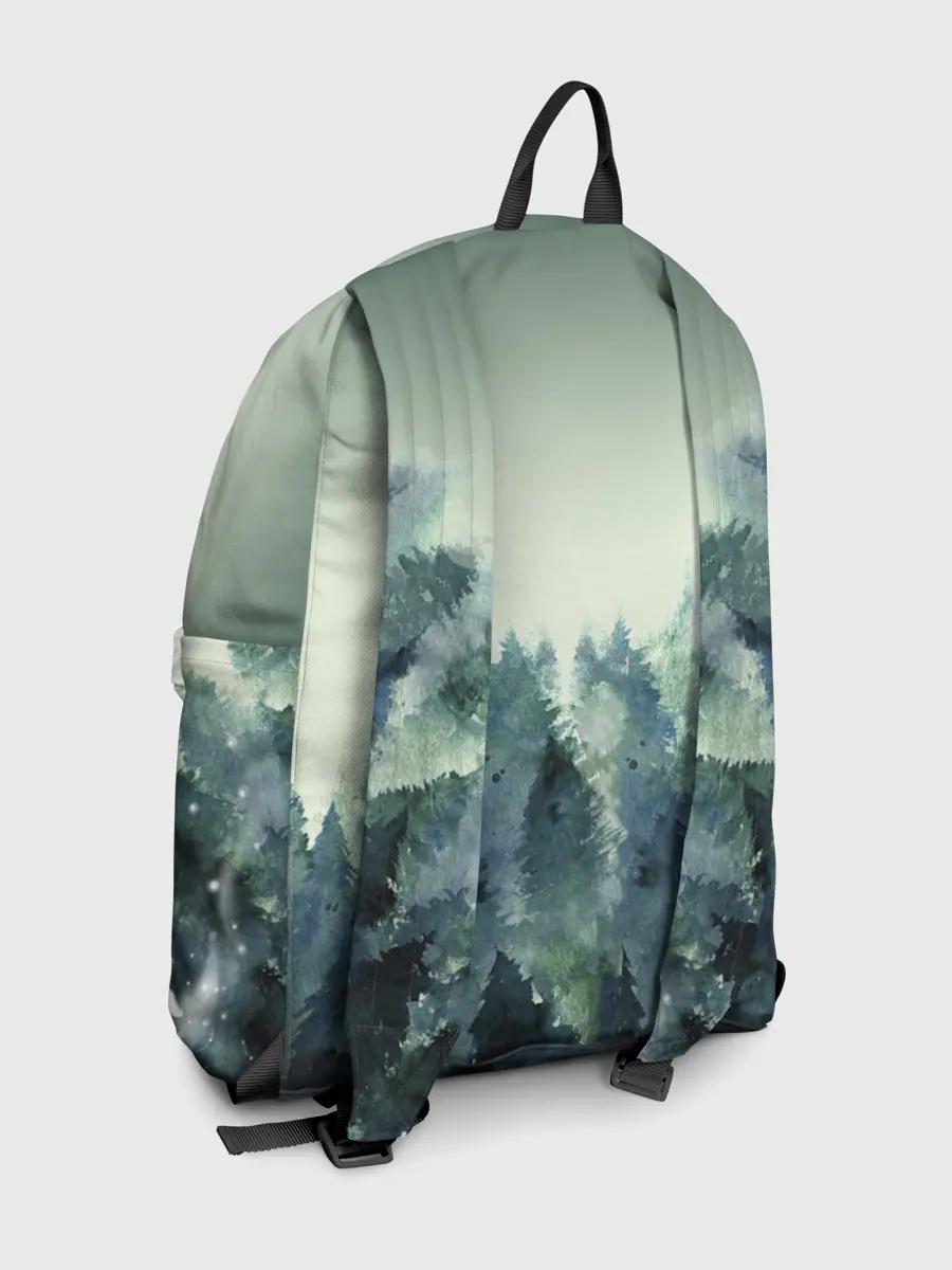 Рюкзак джинсовый / акварельный лес градиент