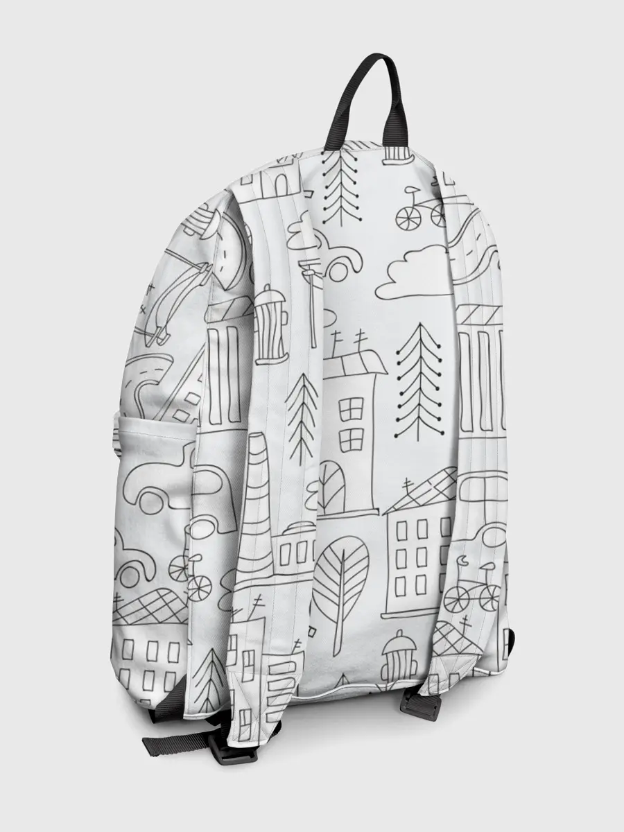 Рюкзак джинсовый / Нарисованный город