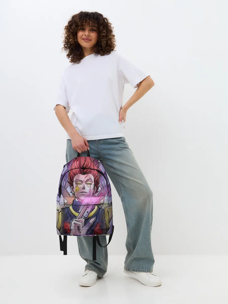 Рюкзак джинсовый / Хисока со светящейся картой в руках