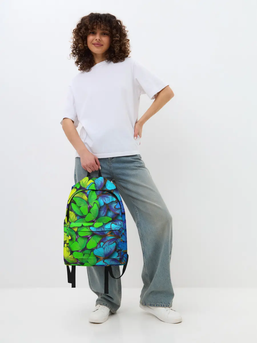 Рюкзак джинсовый / Радужные бабочки