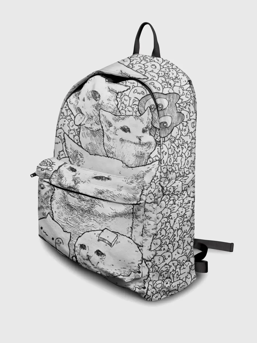 Рюкзак джинсовый / Коты мемы кошки