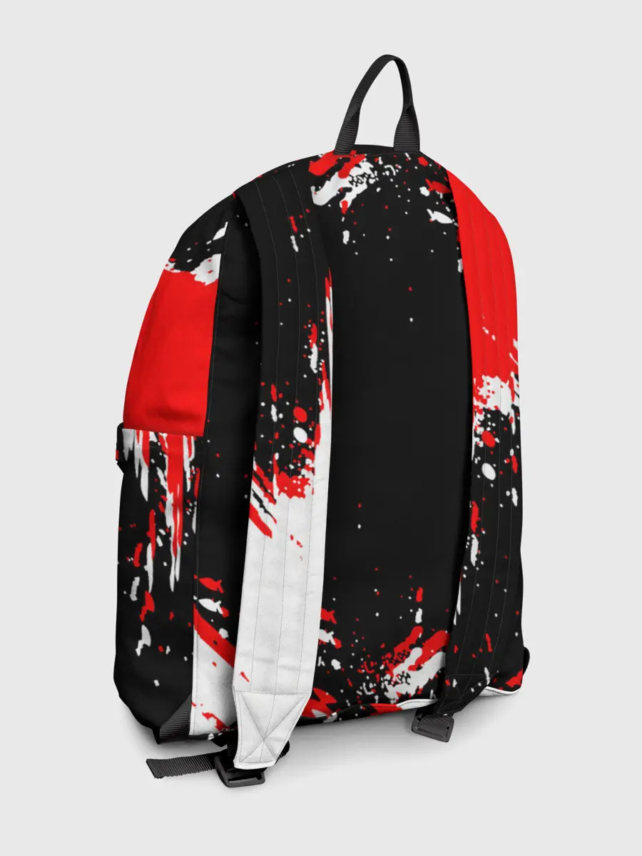 Рюкзак джинсовый / Черный Клевер с ярким красным куском