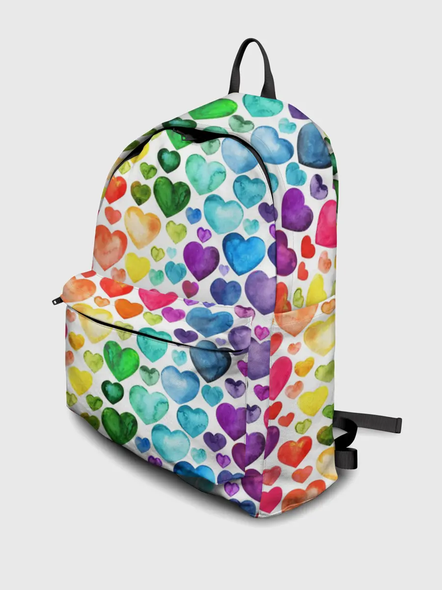 Рюкзак джинсовый / Радужные сердечки