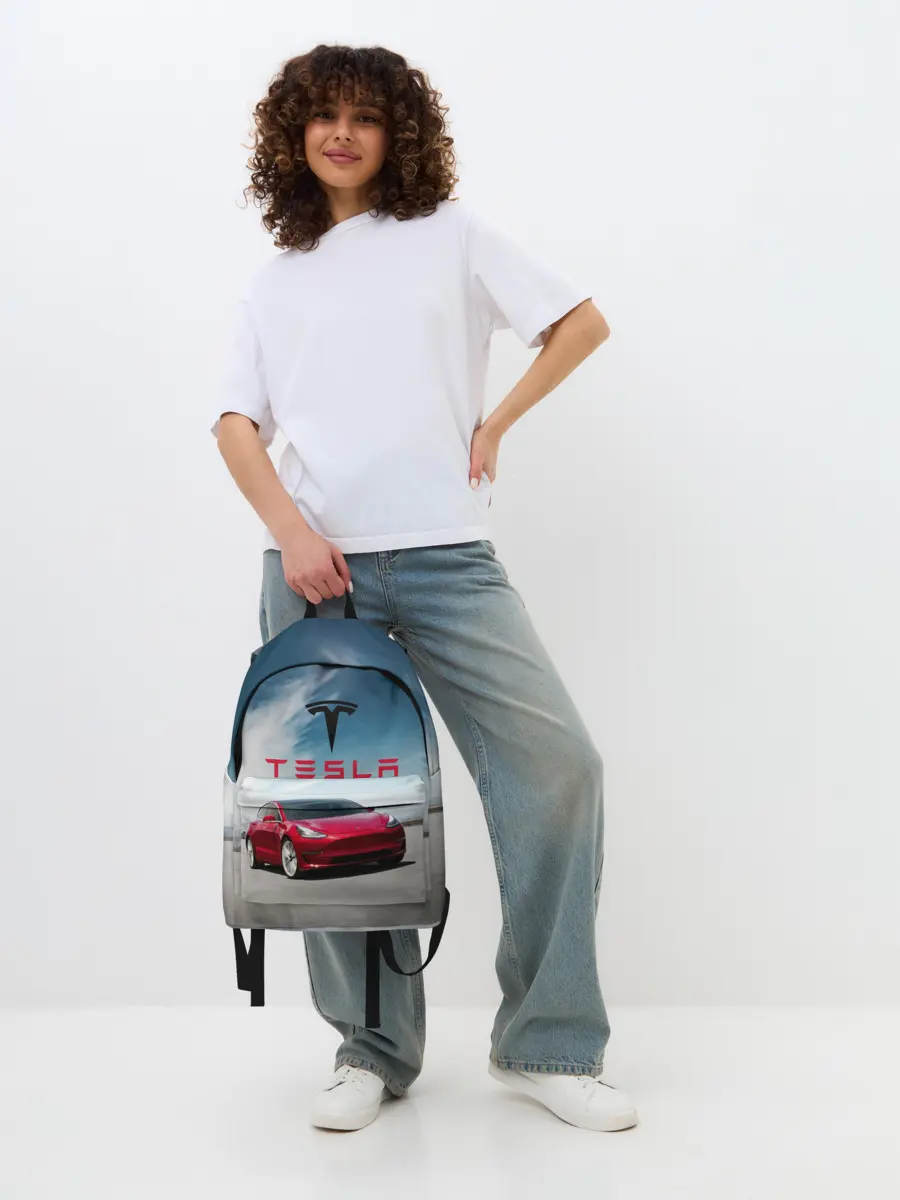 Рюкзак джинсовый / Tesla Model 3
