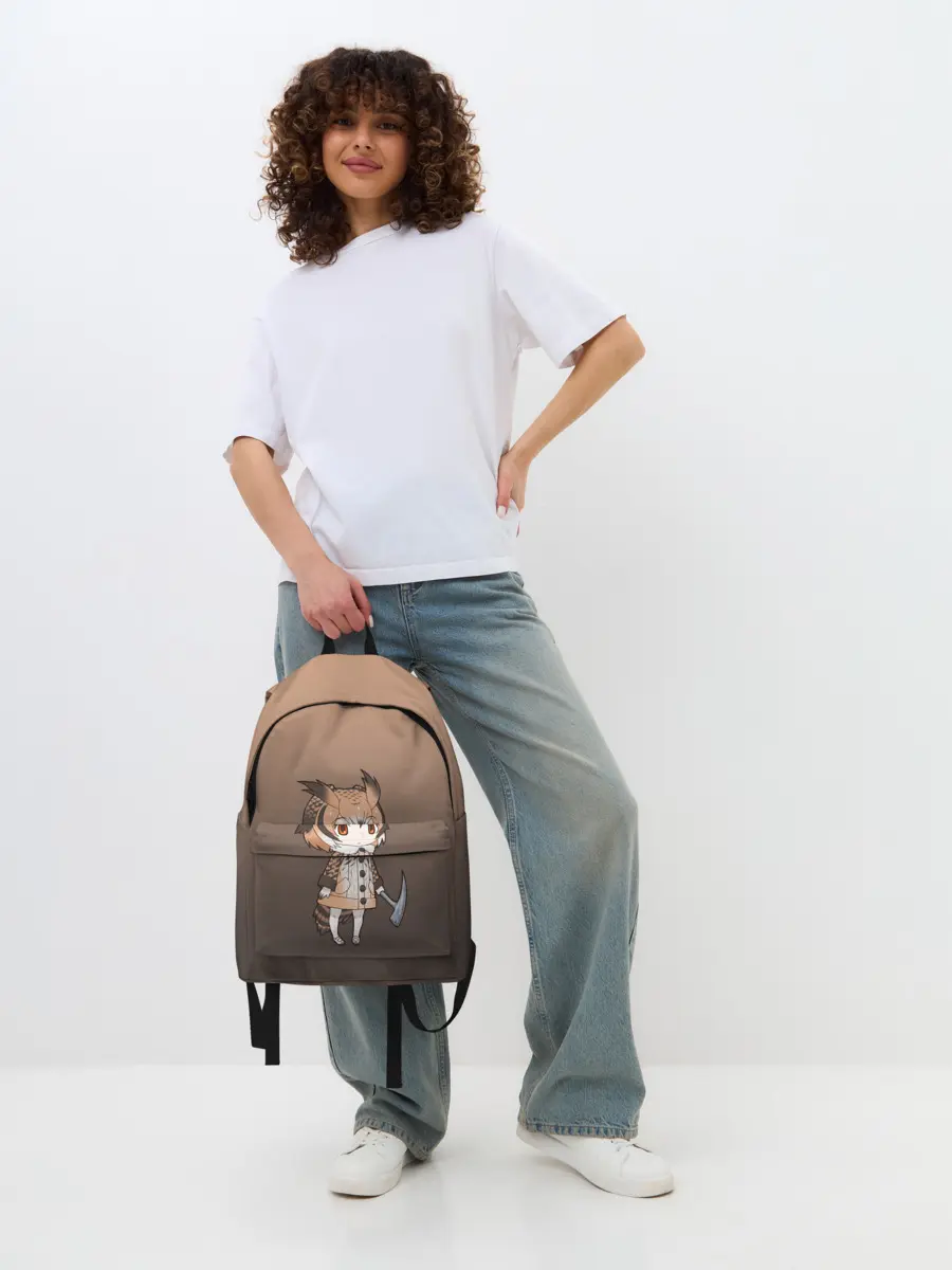 Рюкзак джинсовый / девочка сова с топром