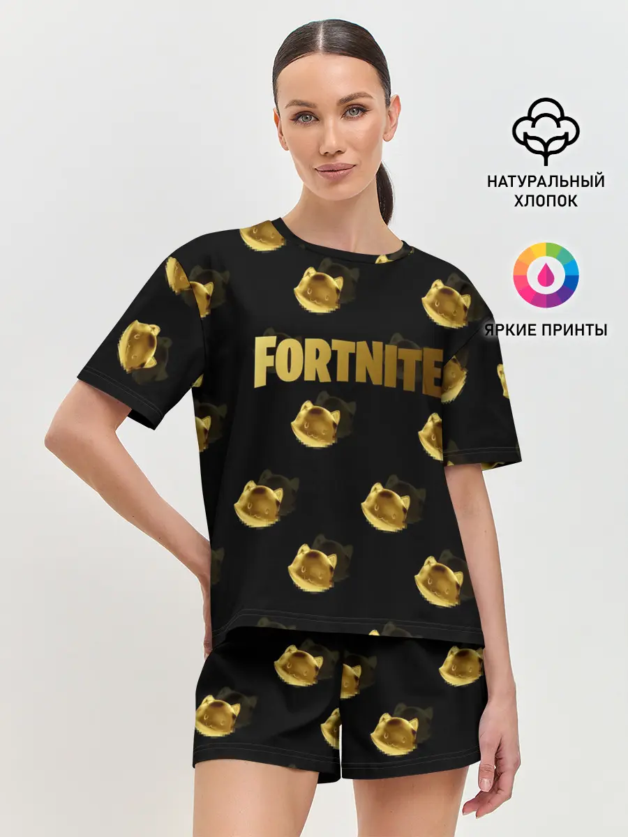 Женская пижама с шортами / Fortnite gold