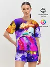 Женская пижама с шортами / Череп в дыму