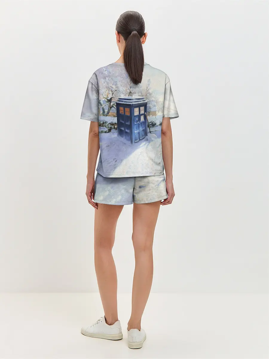 Женская пижама с шортами / ТАРДИС В СНЕГУ
