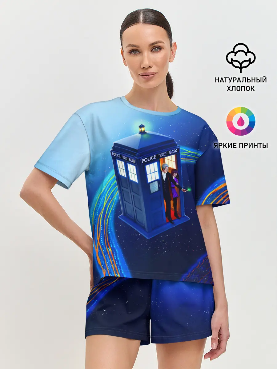 Женская пижама с шортами / ДОКТОР И КЛАРА И ТАРДИС