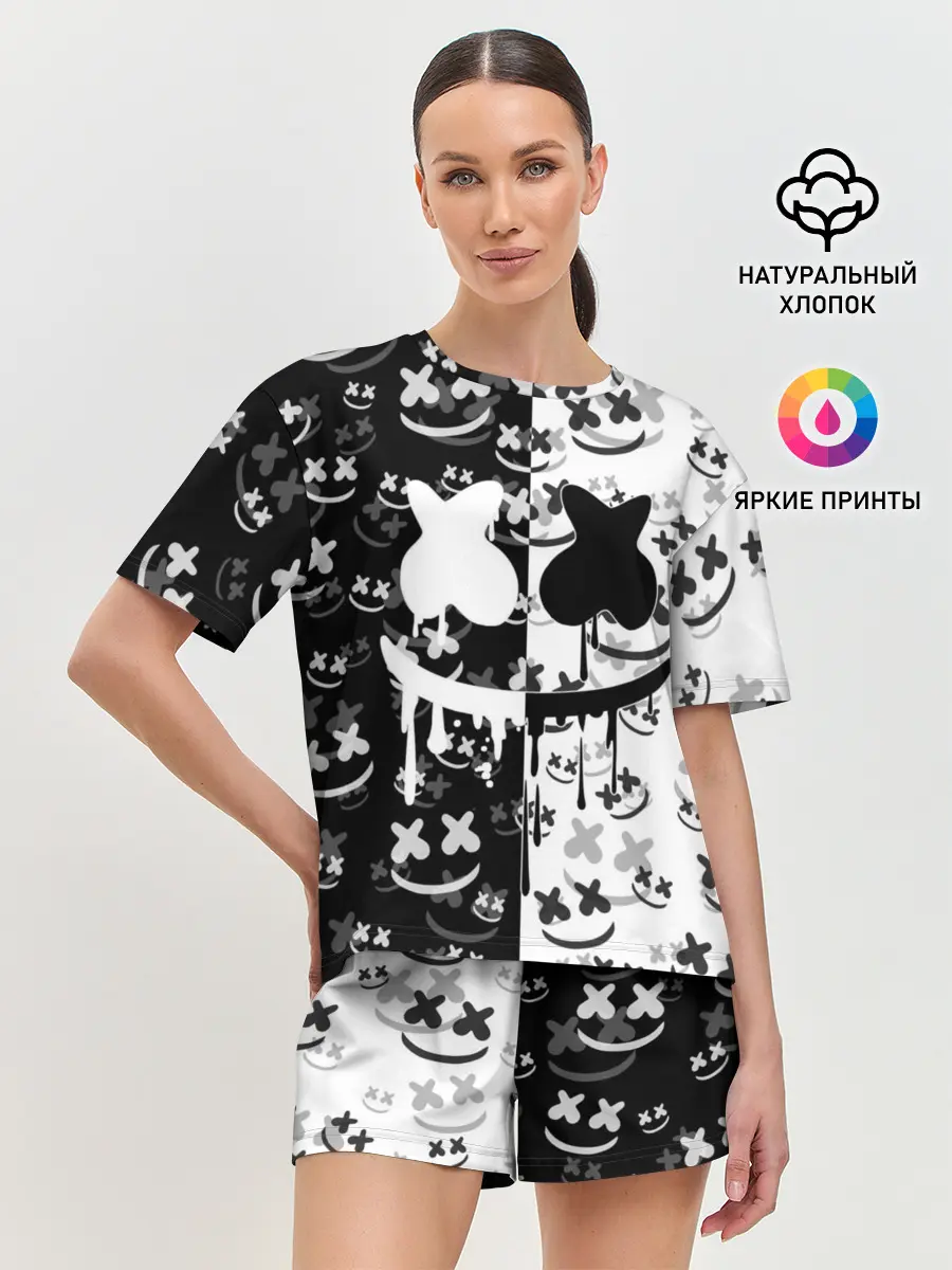 Женская пижама с шортами / Fortnite & Marshmello