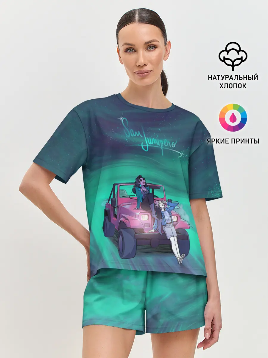 Женская пижама с шортами / ЧЕРНОЕ ЗЕРКАЛО