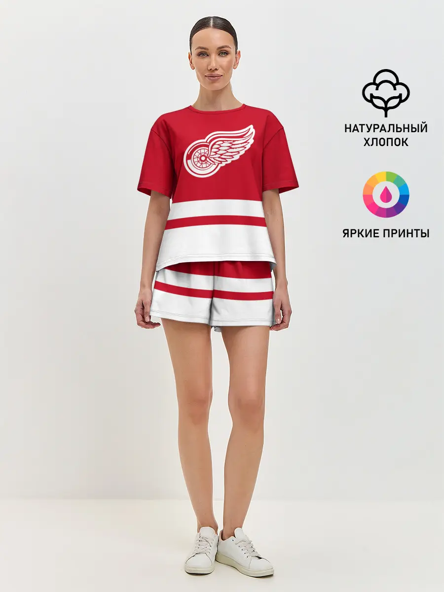 Женская пижама с шортами / Детройт Ред Уингз
