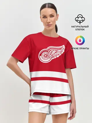 Женская пижама с шортами / Детройт Ред Уингз