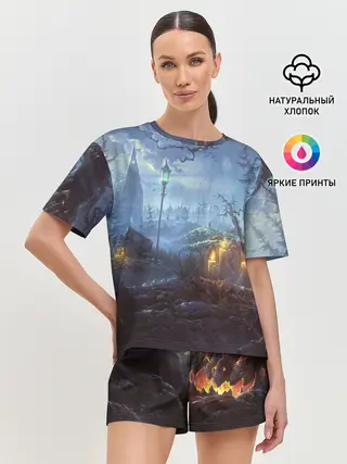 Женская пижама с шортами / Halloween