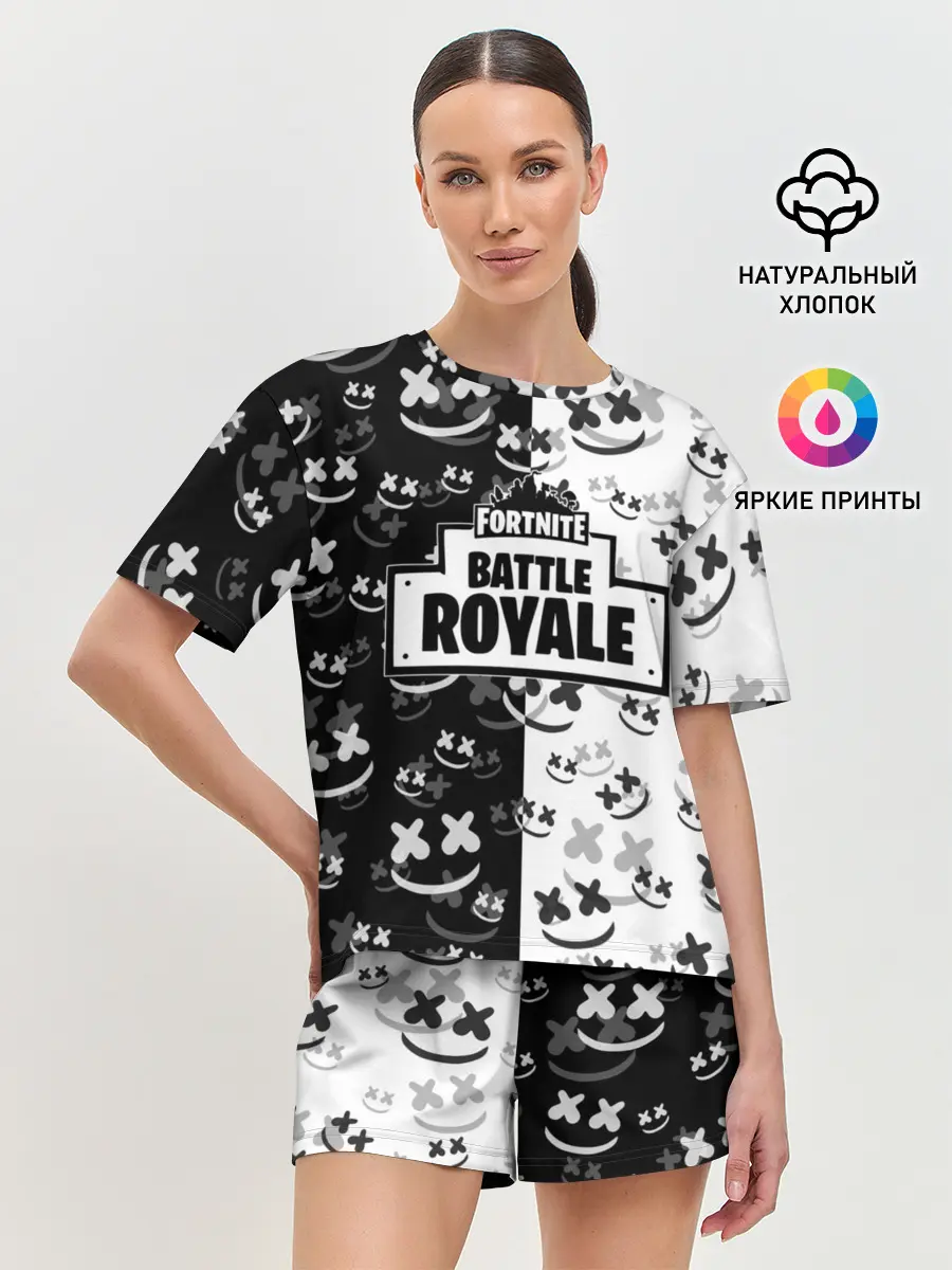 Женская пижама с шортами / Fortnite & Marshmello