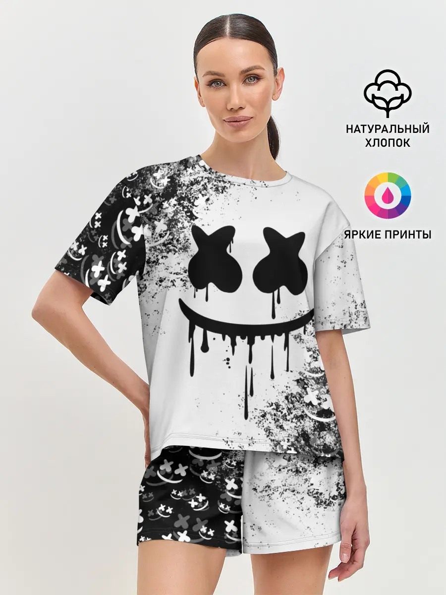 Женская пижама с шортами / Marshmello