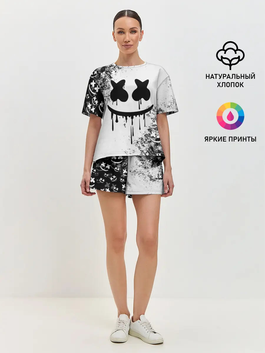 Женская пижама с шортами / Marshmello