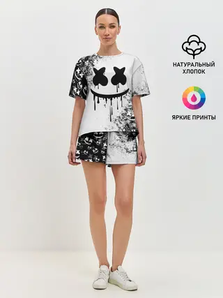 Женская пижама с шортами / Marshmello