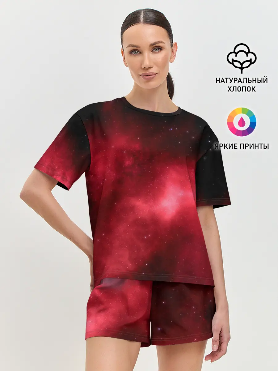 Женская пижама с шортами / Космос