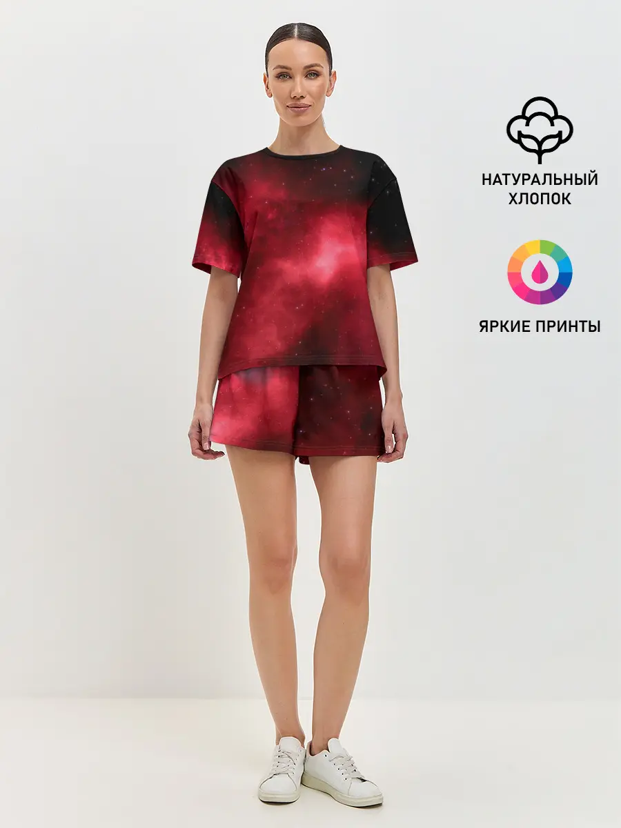 Женская пижама с шортами / Космос