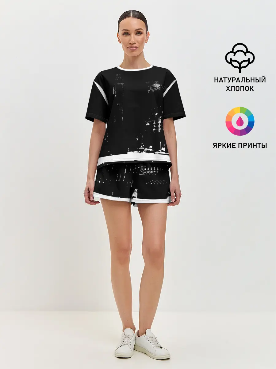 Женская пижама с шортами / город