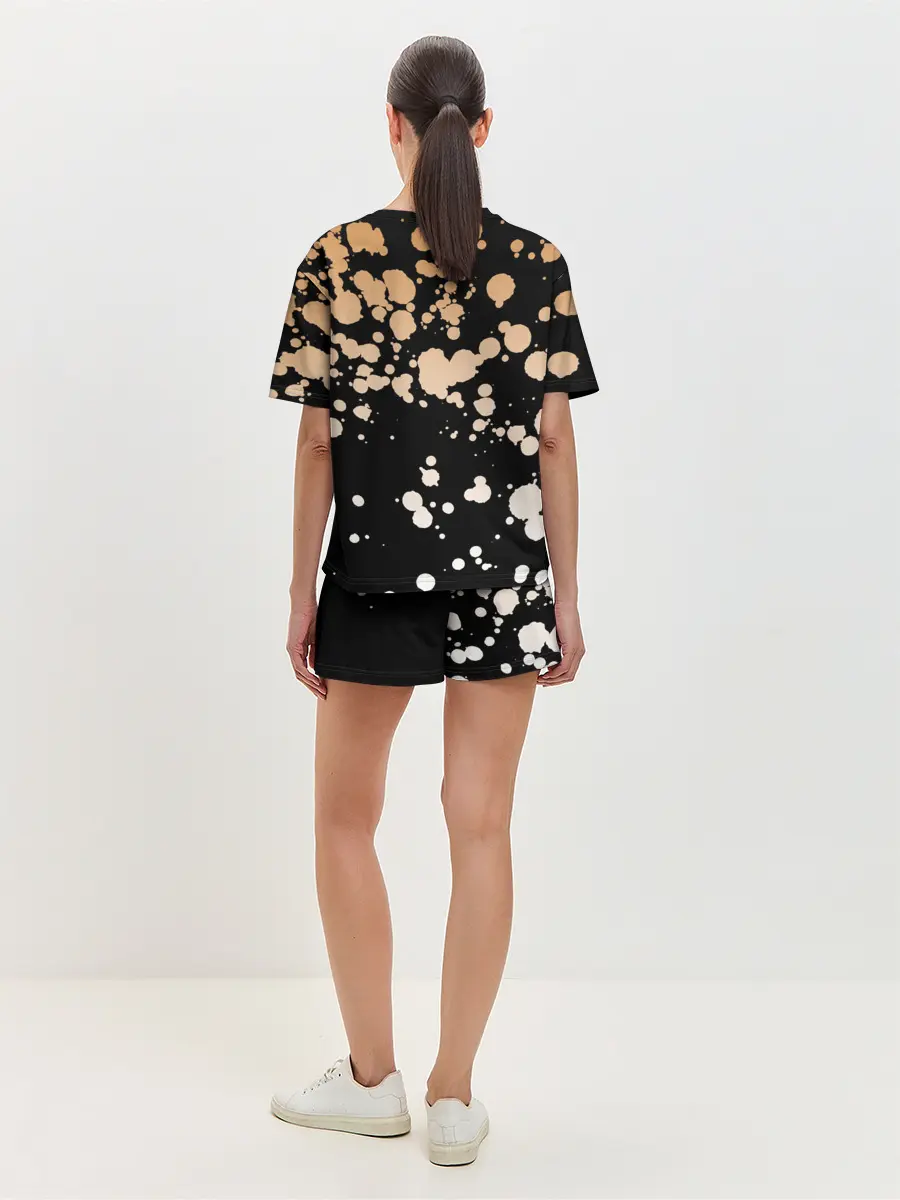 Женская пижама с шортами / Buon Giorno коричневые брызги