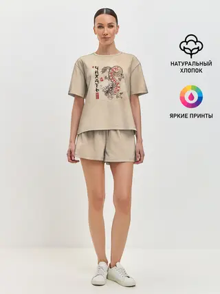 Женская пижама с шортами / nCov Змей - Мне Чихать