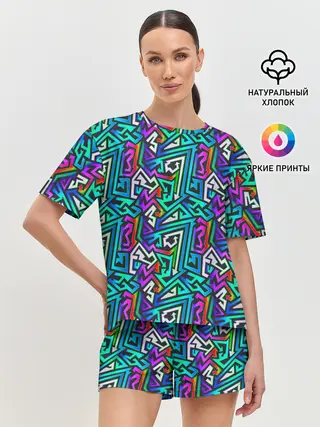 Женская пижама с шортами / ГРАФФИТИ