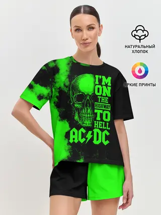 Женская пижама с шортами / Im on the highway to hell AC/DC