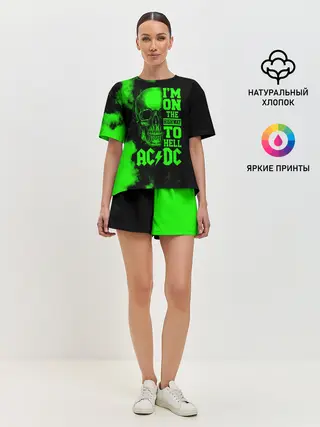 Женская пижама с шортами / Im on the highway to hell AC/DC