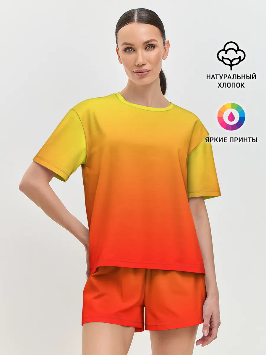 Женская пижама с шортами / Оранж